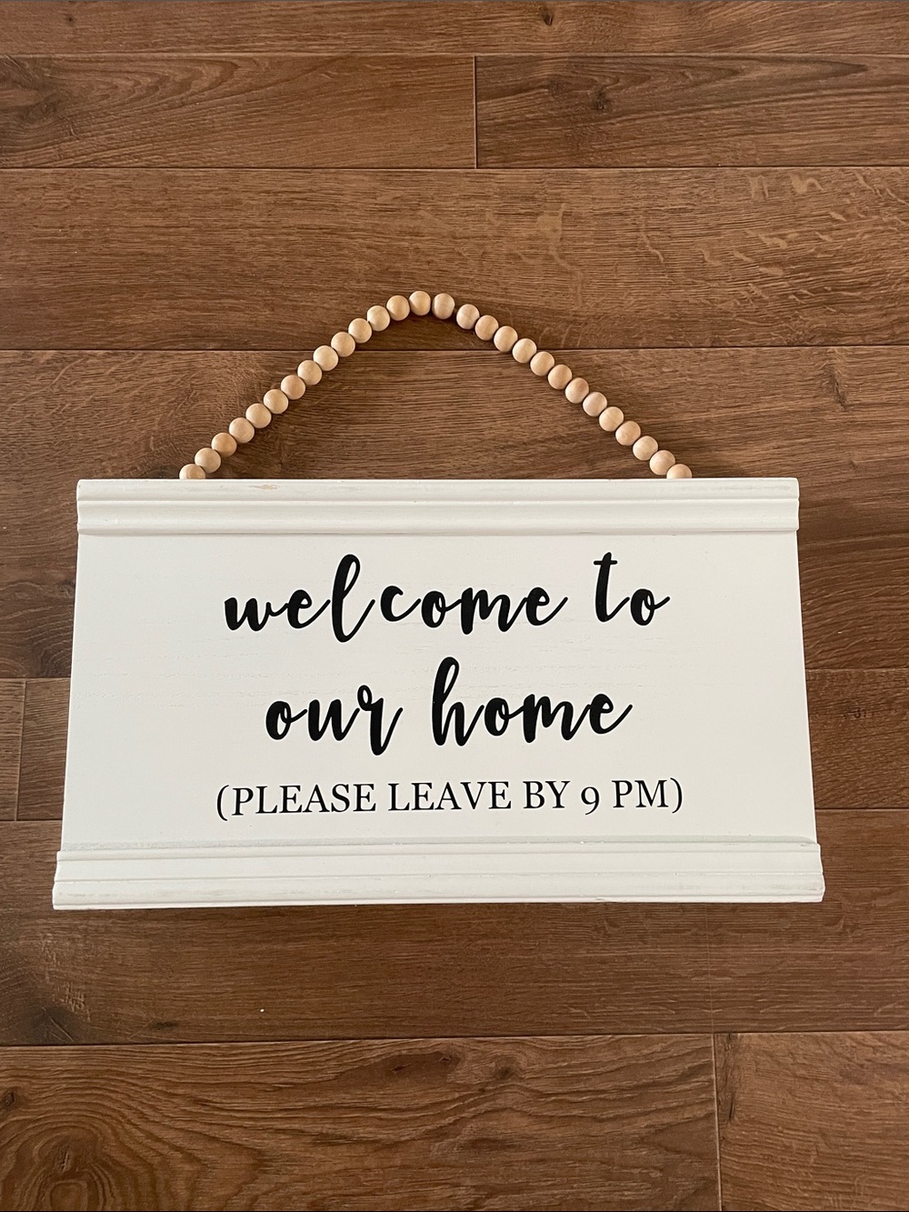 Welcome To Our Home Wood Wall Sign - White